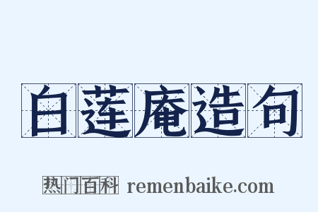 白莲庵造句是什么意思的图片
